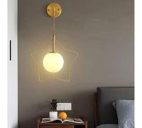 Bedroom Wall Sconce Modern Minimalist Gold Wall Lamps Nordic Globe Glass Shade Wall Light with Brass Finish for Hallway Living Room