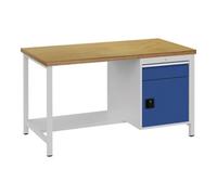 Bedrunk Hirth Établi gris clair,RAL 7035/bleu séc.,RAL 5005 l.1500xH859xP750 mm hêtre Multiple Quantité:1