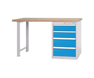 Bedrunka+Hirth Bedrunka+Hirth Banc d’atelier en série avec bloc tiroirs 4 tiroirs, L×P×H 2000×750×859 mm Quantité:1