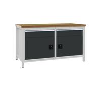 Bedrunka + Hirth Établi anthracite gris clair l1500xH859xP750 mm hêtre multip...