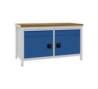 Bedrunka + Hirth Établi bleu de sécurité gris clair l1500xH859xP750 mm hêtre ...