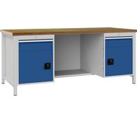 Bedrunka + Hirth Établi bleu de sécurité gris clair l2000xH859xP750 mm hêtre ...