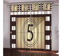 BEDSERG Occultant Rideaux Salon Rideau oeillet cinéma Rideaux Isolant Thermique Convient pour Le Salon Chambre Facile à Installer Dimensions 75 x 166 cm Lot de 2