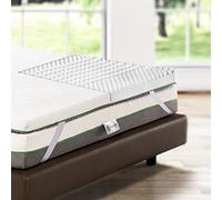 Bedshire Surmatelas correcteur pour lit simple, 100 x 200 cm, en mousse à mémoire de forme HD, hauteur 6 cm, orthopédique pour maux de dos, frais et respirant, avec housse amovible futon, fabriqué en