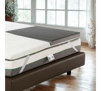 Bedshire Topper à la Graphite pour lit double 180 x 190 cm, matelas correcteur en mousse à mémoire de forme HD en graphène, hauteur de 10 cm à 7 zones avec revêtement amovible Futon orthopédique