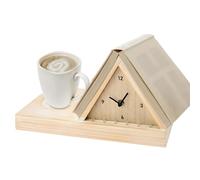 Bedside Alarm Clock - Compact Book Stand, 30x18x18cm Nightstand Chronometer for Sleep Space, Desk Timer with Light and Cup Holder, Interior Accent, Counter Timekeeper for Office Desk and Writing Zone