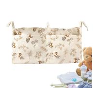 Bedside Hangable Bags - Cotton 39x20x0.3cm | Crib Storage Organizer, Diaper Nursery Bag | Portable Bedside Hanging Organizer For Crib Stroller Nursery Essentials
