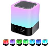 Bedside Lamp With Alarm Clock And Bluetooth Speaker, Night Light For Bedroom Decor, Rgb Color Changing Table Lamp, Gift For Teen Girls, Boys, Gifts