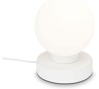 Bedside lamp with cable switch,opal glass,E14 max. 25 W,table lamp,desk lamp and reading lamp,12.7 x 15.7 cm,white