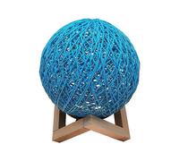 Bedside Light, Creative Wooden-Based Night Light, Used To Decorate The Bedroom, Led Light with Wooden Bracket, Usb Connector, Color: Blue