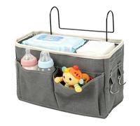 Bedside Organizer - Hangable Adjustable Portable Pocket | Bedside Cloth Hanging Basket Bed | Bed Clutter Sorting Storage Bag Book Storage For Baby Bottle Diaper Phone Bedroom Nursery Hospital