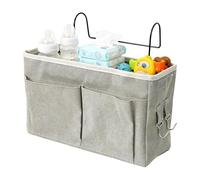 Bedside Storage - Hangable Adjustable Portable Pocket | 10.5x29.5x18.5cm Bed Pouch with Hanging Straps, Fabric Organizer with Spacious Compartments for Diapers Toys Tissue Nursery Travel Dorm Cart