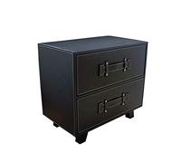 Bedside Table Lockers Leather Surface 2 Drawers Bedroom Lockers Easy to Clean Suitable for The Bedroom Living Room End Tables Bedroom