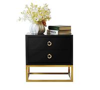 Bedside Table White Bedside Table Lockers Bedroom Lockers 2 Drawers Easy to Clean Suitable for The Bedroom Living Room End Tables Bedroom (Color : Black)