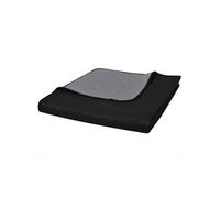 Bedsprei gewatteerd dubbelzijdig 230x260 cm zwart/grijs130885