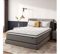 BedStory Matelas à Ressorts 140x190 cm, Très épais 30 cm,Mousse à Mémoire de Forme, Silencieux, Antidérapant, 7 Zones de Soutien
