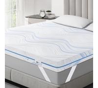 BedStory Surmatelas 180 x 200 cm H3 H4 en mousse gel à froid 10 cm de haut, surmatelas rigide pour lit, lit à sommier tapissier, canapé-lit, caravane, certifié Öko-TEX® avec housse lavable