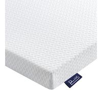 BedStory Topper 120 x 190 cm en mousse à mémoire de forme, hauteur 10 cm, matelas correcteur avec élastiques amovibles et lavables, blanc