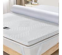 Bedstory Topper pour lit Simple 80 x 190 cm, Matelas Simple avec infusion de Gel/Charbon de Bambou/thé Vert/loni cuivre, surmatelas Double Simple en Mousse à mémoire de Forme, 5 cm, Matelas Respirant
