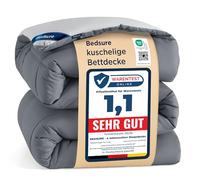 Bedsure Couette 155x220 Chaude Gris - Tempérée 300g/m², 2 Personnes Avec Onglets d'Angle, Lavable en Machine