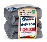 Bedsure Couette 200x200 Chaude Gris - Couette Tempérée 300g/m², 2 Personnes avec Onglets d'angle, Lavable en Machine
