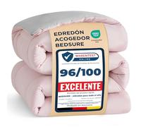 Bedsure Couette 200x200 Quatre Saisons Toute l'Année - Couette sans Housse 200x200cm 300g/m² - 4 Saisons Reversible Rose/Gris, Duvet Doux et Chaud pour Allergiques