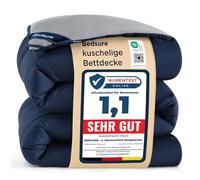 Bedsure Couette 200x200 Quatre Saisons Toute l'Année - Couette sans Housse 200x200cm 300g/m² - 4 Saisons Reversible Bleu/Gris, Duvet Doux et Chaud pour Allergiques