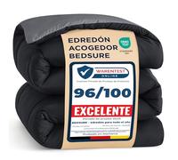 Bedsure Couette 200x200 Quatre Saisons Toute l'Année - Couette sans Housse 200x200cm 300g/m² - 4 Saisons Reversible Noir/Gris, Duvet Doux et Chaud pour Allergiques