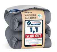 Bedsure Couette 240x220 Chaude Gris - Tempérée 300g/m², 2 Personnes Avec Onglets d'Angle, Lavable en Machine