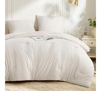 Bedsure Couette 240x220 sans Housse avec Taie d'oreiller 80x80 cm, 1x Couette, 2X Taies d'oreiller, Blanc Cygne