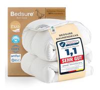 Bedsure Couette d'hiver en Duvet 155 x 220 cm - Certifiée Öko-Tex - Couette d'hiver Chaude 90% Duvet et 10% Plumes - Rembourrage 1080 g - Blanc