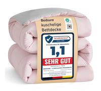 BEDSURE Couette toutes saisons, 155 x 220 cm, réversible, certifiée Oeko-TEX, 300 g/m², douce, 100 % polyester, pour personnes souffrant d’allergies (rose/gris)