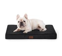 Bedsure Coussin Chien Dehoussable Orthopédique - Tapis pour Chien Moyenne Taille 76x51x7.6cm, Lit pour Chien en Mousse avec Revêtement de Peluche, Matelas pour Chien Lavable, Noir