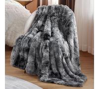 BEDSURE Couverture douillette et chaude en Sherpa, épaisse en fourrure synthétique, moelleuse, pour canapé, gris, 150 x 200 cm