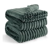 Bedsure Couverture Moelleuse en Polaire - Couverture Douce et Chaude en Cordon Grossier pour lit et canapé Vert maldé, 220 x 240 cm