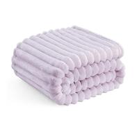 Bedsure Couverture Moelleuse en Polaire - Couverture Douce et Chaude en Cordon Grossier pour lit et canapé Nuage Violet, 130 x 170 cm