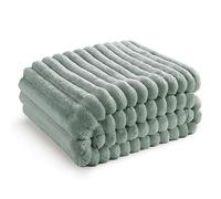 Bedsure Couverture Moelleuse en Polaire - Couverture Douce et Chaude en Cordon Grossier pour lit et canapé Vert Jade, 150 x 200 cm