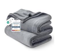 Bedsure Couverture Polaire - Microfibre pelucheuse, Douce, légère et Confortable - pour lit Queen Size - 229 x 229 cm (Gris)