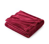 Bedsure Couverture Polaire, pelucheuse, Douce, légère et Confortable pour canapé, lit, pour Tout-Petits, 300 g/m², 127 x 152 cm, Rouge