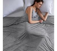 Bedsure Couverture rafraîchissante pour l'été - 150 x 200 cm Couverture d'été en Fibres légères et rafraîchissantes Arc-Chill Q-Max > 0.4, Couverture rafraîchissante pour Les dormeurs Chauds, Gris