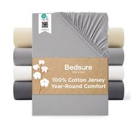 Bedsure Drap-housse 100% Coton Breathable & Cooling - Hotel Luxury - Easy Care - 180x200cm - Gris