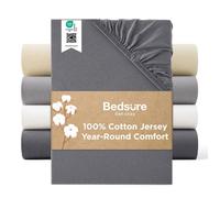Bedsure Drap-housse 100% Coton Breathable & Cooling - Hotel Luxury - Easy Care - 180x200cm - Teinte Calme