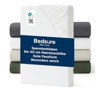 Bedsure Drap-Housse 140x200cm Extra Profond - jusqu'à 40 cm, pour Matelas Haut & sommier tapissier, Microfibre Effet Coton lavé, Doux au Toucher, Lavable en Machine, Blanc