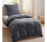 Bedsure Housse de Couette 135x200 cm Gris avec 2 Taies d'oreiller 50 x 75