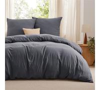 Bedsure Housse de Couette 200x200 cm - Parure de lit 200 x 200 certifié Oeko-TEX - Bedding Sets de Housses de couettes 200x200 + 2X Taies d'oreiller 65x65 avec Fermeture Éclair - Gris