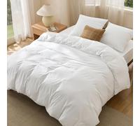 Bedsure Housse de Couette 240x220 cm - Parure en Microfibre de Polyester Oeko-TEX - Bedding Sets Housses de Couettes 240x220 + 2X Taies d'oreiller 65x65 cm avec Fermeture Éclair - Blanc