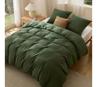 Bedsure Housse de Couette 240x220 cm - Parure en Microfibre de Polyester Oeko-TEX - Bedding Sets Housses de Couettes 240x220 + 2 Taies d'oreiller 65x65 cm avec Fermeture Éclair - Vert Olive
