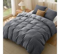 Bedsure Housse de Couette 240x220 cm - Parure en Microfibre de Polyester Oeko-TEX - Bedding Sets Housses de Couettes 240x220 + 2X Taies d'oreiller 65x65 cm avec Fermeture Éclair - Suie