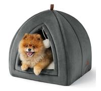 Bedsure Nichoir Chats Grands Gris Foncé - Panier Chats Pliable avec Coussin Lavable, Tente pour Chaton Adaptée aux Animaux Domestiques Moyens, Maison Douce et Chaude pour Intérieur, 44x44x44cm