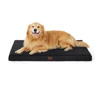 Bedsure Panier Chien Déhoussable Lavable Coussin, 112x81 cm Noir | Mousse alvéolée orthopédique, tapis chien grande taille confortable et plat, pour animaux jusqu’à 30 kg